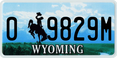 WY license plate 09829M