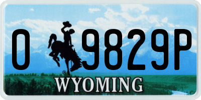WY license plate 09829P