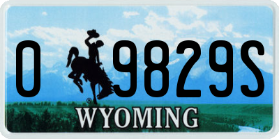 WY license plate 09829S