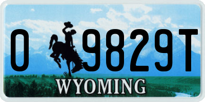 WY license plate 09829T