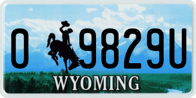 WY license plate 09829U