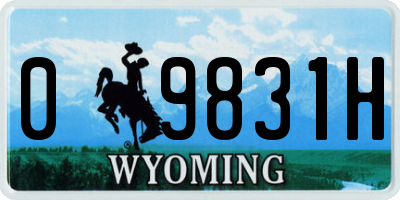 WY license plate 09831H