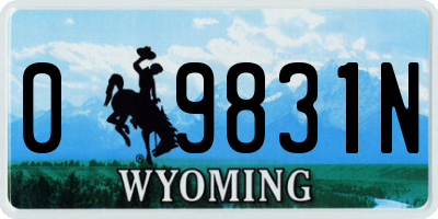 WY license plate 09831N