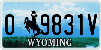 WY license plate 09831V