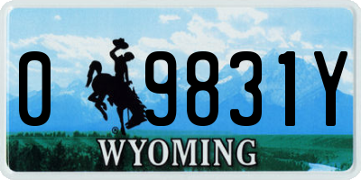 WY license plate 09831Y