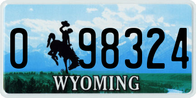 WY license plate 098324