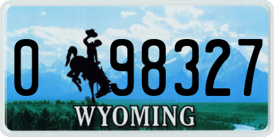 WY license plate 098327