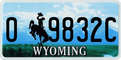 WY license plate 09832C
