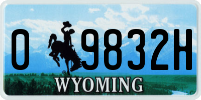 WY license plate 09832H