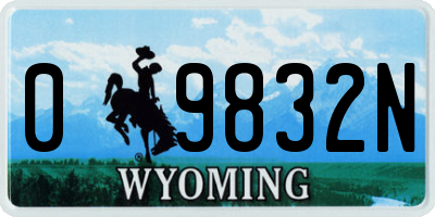 WY license plate 09832N
