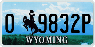 WY license plate 09832P