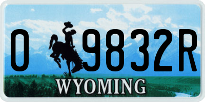 WY license plate 09832R