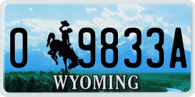 WY license plate 09833A