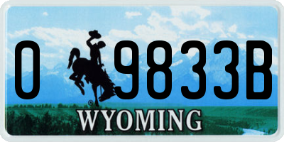 WY license plate 09833B
