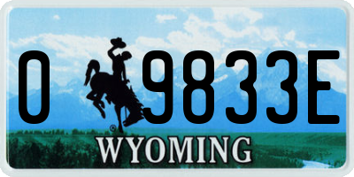 WY license plate 09833E