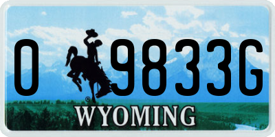 WY license plate 09833G
