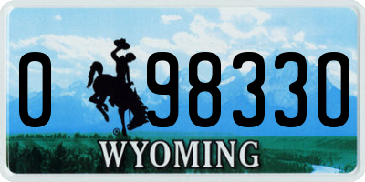WY license plate 09833O