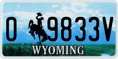 WY license plate 09833V