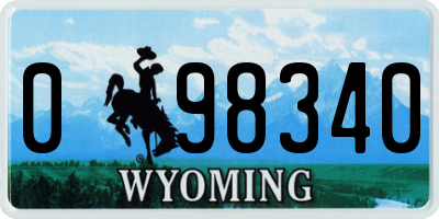 WY license plate 098340
