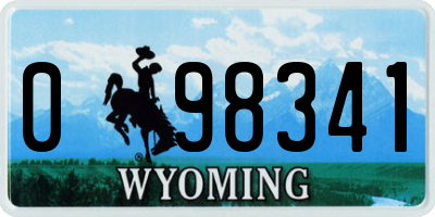 WY license plate 098341