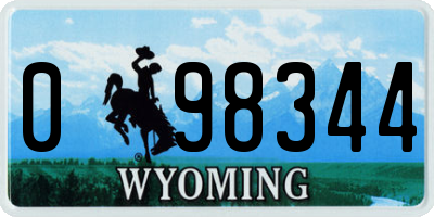 WY license plate 098344