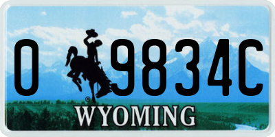 WY license plate 09834C