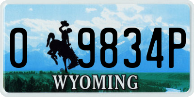 WY license plate 09834P