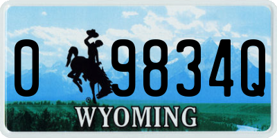 WY license plate 09834Q