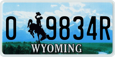 WY license plate 09834R