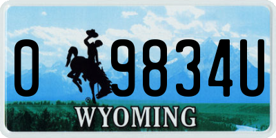 WY license plate 09834U