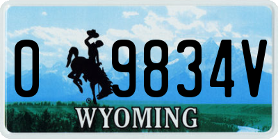 WY license plate 09834V