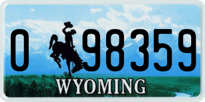WY license plate 098359