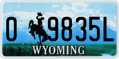 WY license plate 09835L
