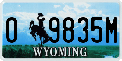WY license plate 09835M