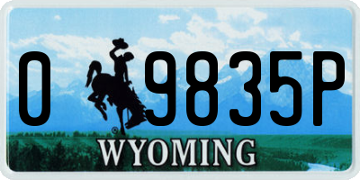 WY license plate 09835P