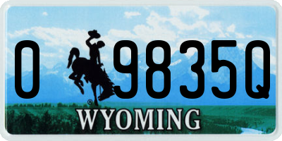 WY license plate 09835Q