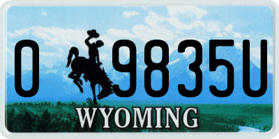 WY license plate 09835U