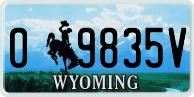 WY license plate 09835V