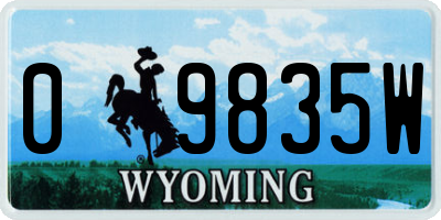 WY license plate 09835W