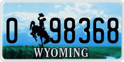 WY license plate 098368