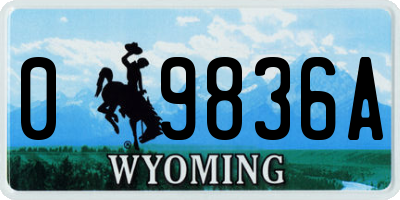 WY license plate 09836A