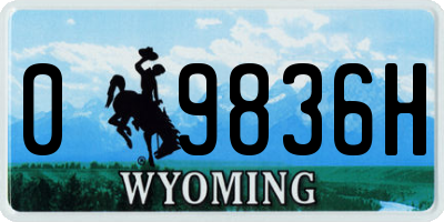 WY license plate 09836H