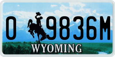 WY license plate 09836M