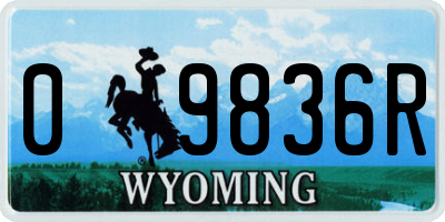 WY license plate 09836R