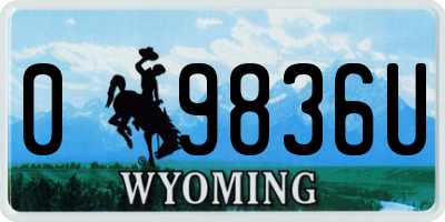 WY license plate 09836U