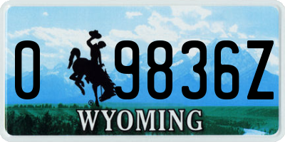 WY license plate 09836Z