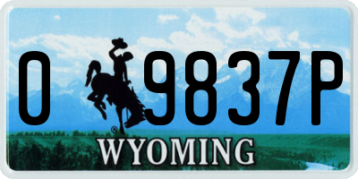 WY license plate 09837P