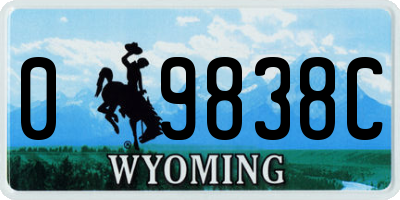 WY license plate 09838C
