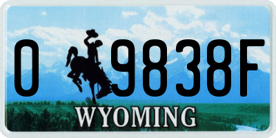 WY license plate 09838F