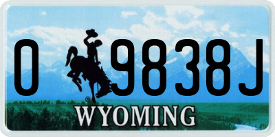 WY license plate 09838J